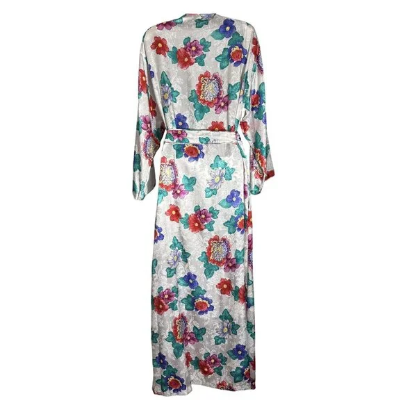 Mary McFadden For Neiman Marcus Vintage Floral Kimono Robe and Night Gown Set - Picture 10 of 16